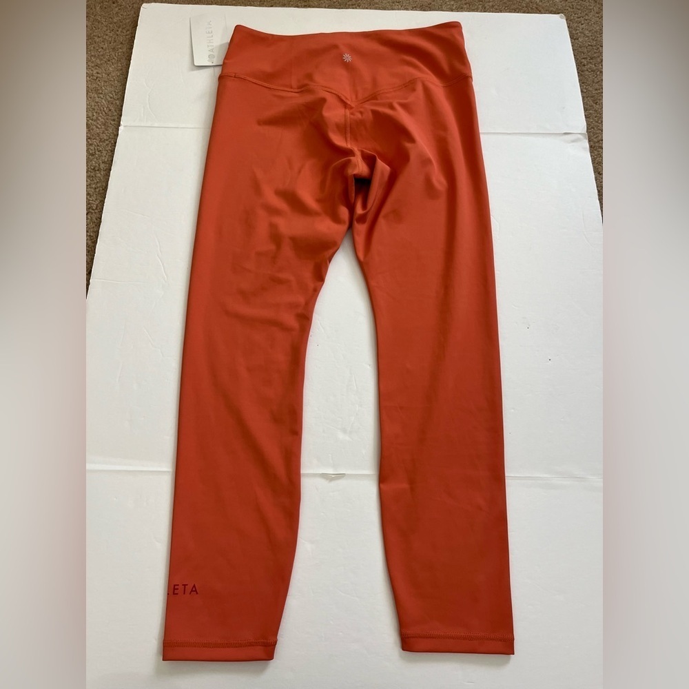 Athleta Elation Train Logo 7/8 Tight Orange Size Large New with Tags - Picture 2 of 11